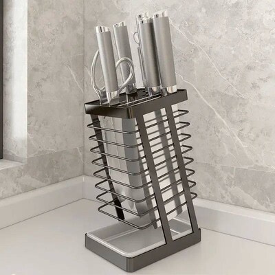 Stainless Steel Kitchen Knife Stand Tool Holder Large Capaci