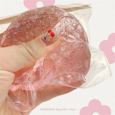 Big Strawberry Squeeze Taba Squishy Toy Kawaii Red Pink Squi