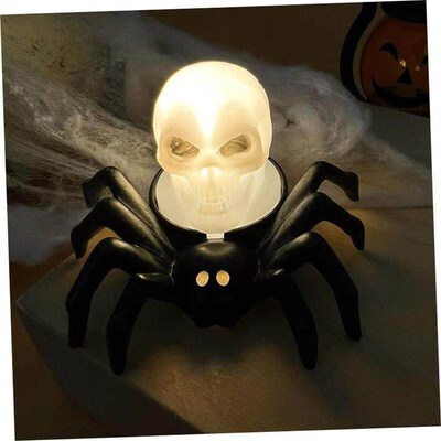 Halloween Decorations LED Candle Light Plastic Spider Skull