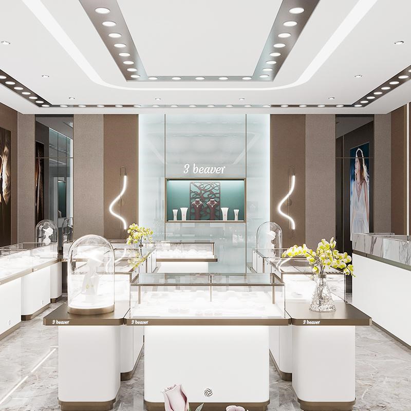 珠宝展示柜钻石二奢侈品店柜台黄金展厅展柜翡翠玉石展柜整店设计