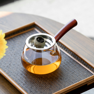 耐热侧把茶漏一体茶玻分茶器海璃公道杯加厚网红高档中式公具茶杯