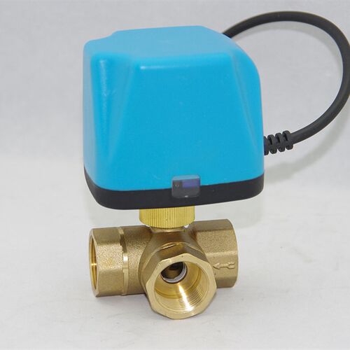 电动球阀开关二线常开电闭式常磁阀两线电动通二三通球阀24AC220V