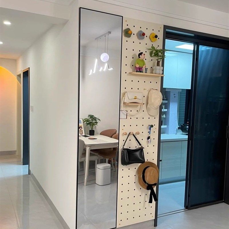 入户玄关洞洞板穿衣镜子一体组合定制简约木质收纳,住宅家具,穿衣镜,淘宝优惠券,粉丝福利购,淘宝优惠卷