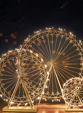 新款旅行家轮摆件旋转发光家居客厅房间电视装饰品