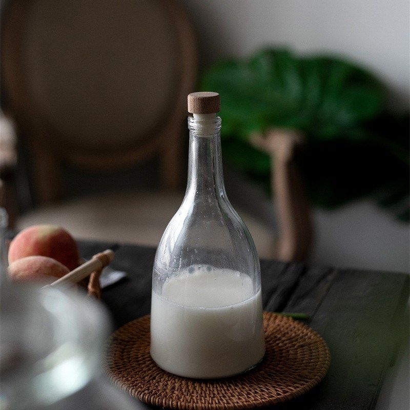 5只红书木塞透明玻璃红酒瓶酵素奶茶饮品玻璃杯咖啡冷萃酒瓶,包装,红酒瓶,淘宝优惠券,粉丝福利购,淘宝优惠卷