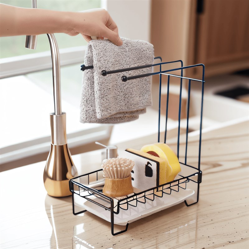 抹布沥水架收纳厨房毛巾海绵多功能