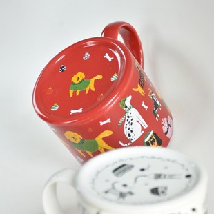 P 创意图案设计杯盖通用陶瓷盖单独盖子大号