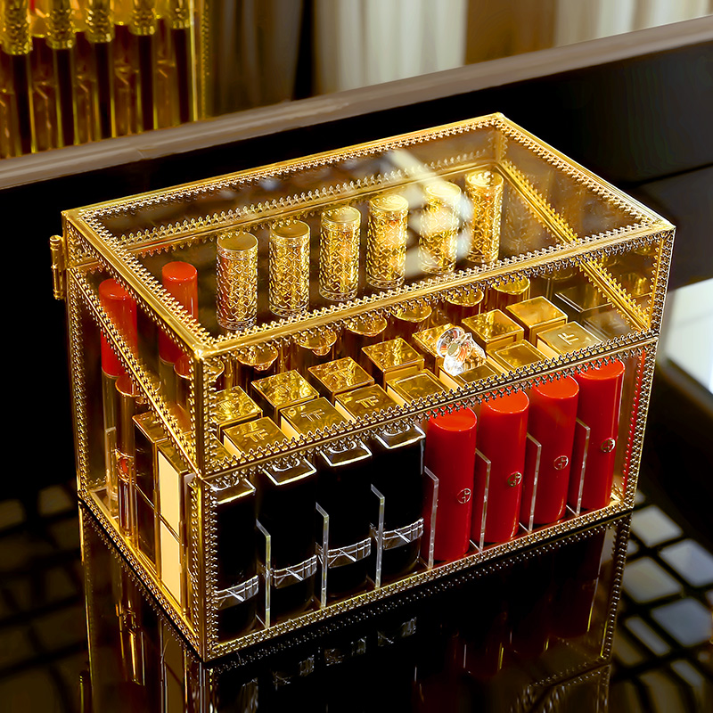 收纳盒桌面多格装品的盒子带盖网红欧式小奢华架子
