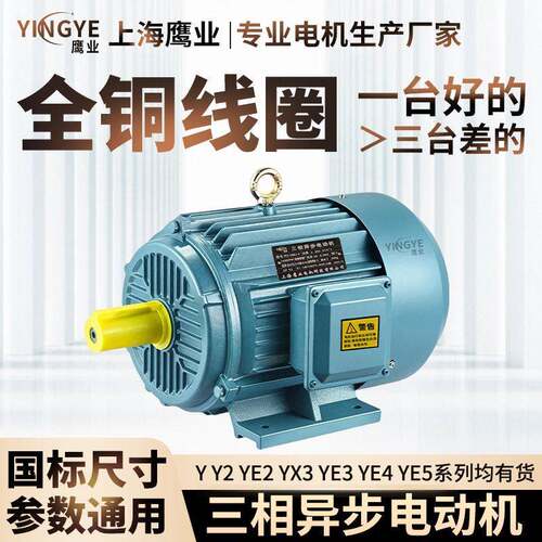 全铜线YE3-100L-2级3wY112M-24W卧式YE2-160L-2三相异步电动机