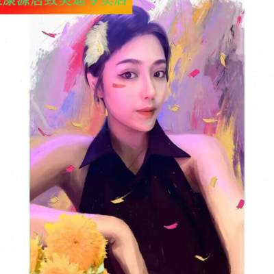 新品爱画画的子衿绘画板s绘x肖像画情人礼物油画布喷绘打印实