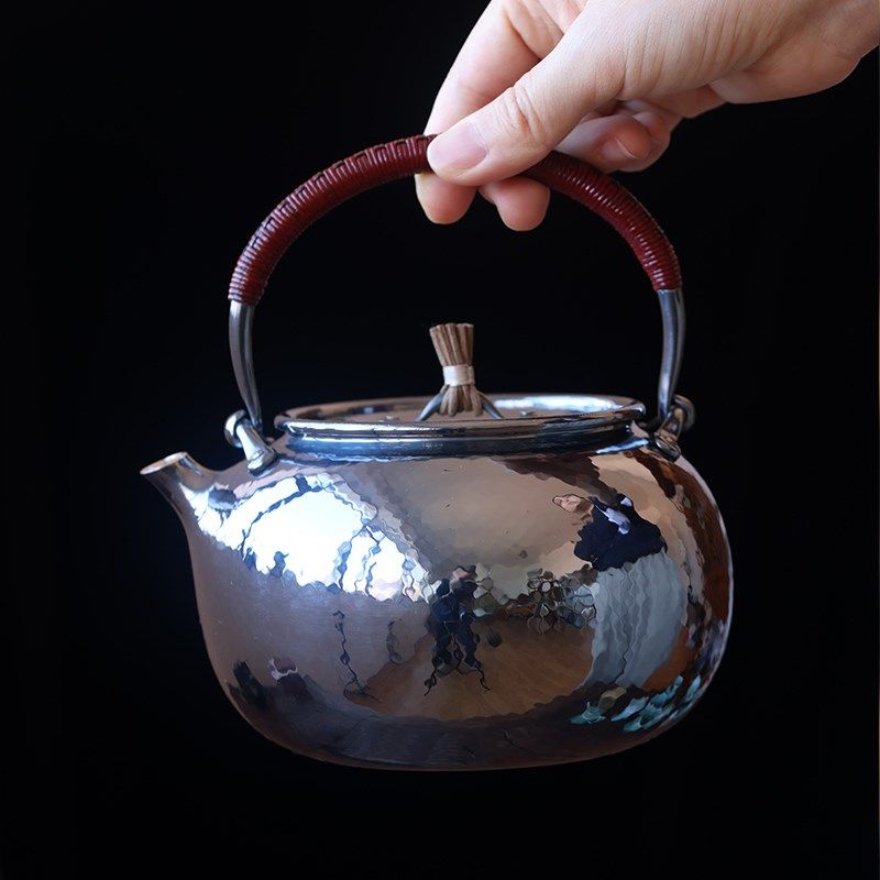 挑tea银壶纯手工一张打 0.9L隔热煮水壶冲岩茶老茶壶锤纹实用好,餐饮具,茶壶,淘宝优惠券,粉丝福利购,淘宝优惠卷
