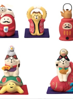 新年贺年三毛猫福猫咪系列迷你摆设装饰桌面摆件拍照道具