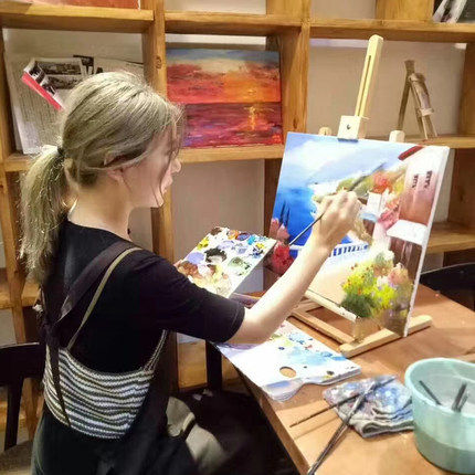 桌面台式松木榉木制画架4开8开绘画板套装教学学习少儿画架木质折