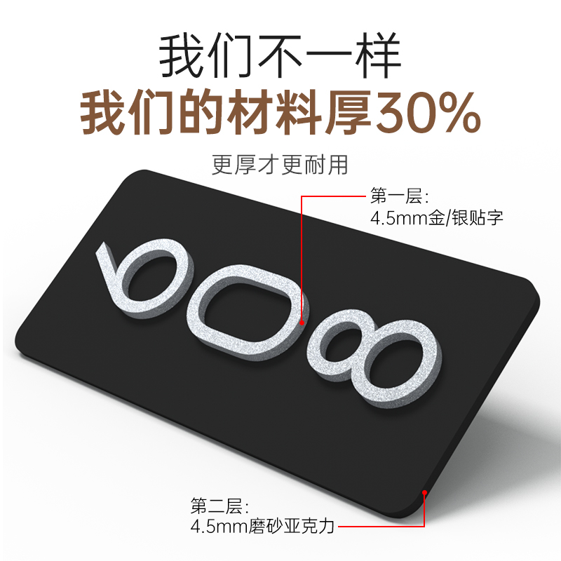亚克力双层家用数字门牌贴字房号牌号码牌定制创意现代简约饭店宾