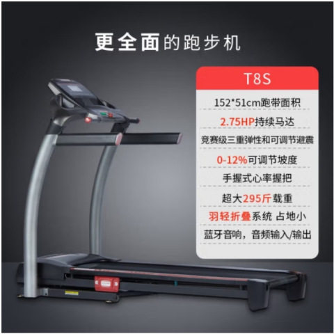 乔山（JOHNSON）家用跑步机电动可折叠减震健身房运动健身T-8S