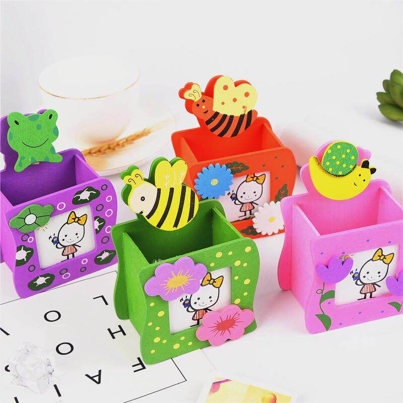 多功能木质笔筒卡通相框收纳筒创意学生文具笔插学习用品礼物定制