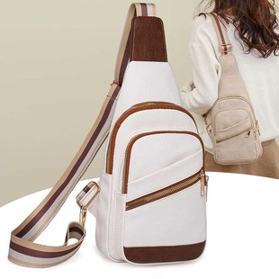 胸包女韩版休闲斜挎包女士复古软皮小背包大容量百搭单肩包胸前包