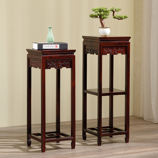 古典红木花几印尼黑酸枝盆景几仿古阔叶黄檀实木质客厅中式花架子