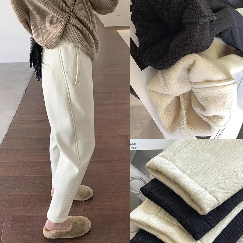 米白色孕妇裤加绒加厚休闲卫裤小个子秋冬裤显瘦哈伦裤保暖毛呢裤,孕妇装/孕产妇用品/营养,孕妇休闲裤,淘宝优惠券,粉丝福利购,淘宝优惠卷