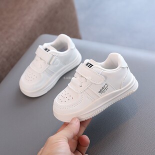 2023秋季 1岁3 男童皮面单鞋 婴幼儿软底学步鞋 新款 女童运动小白鞋