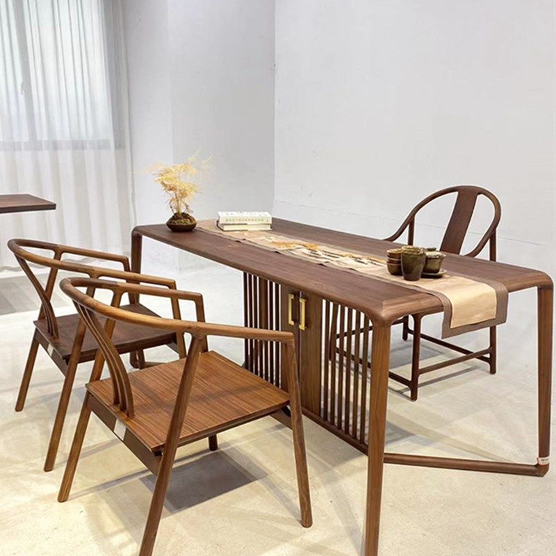 新中式实木茶桌椅组合黑胡桃功夫茶台禅意茶楼茶室家具泡茶桌可定,住宅家具,家用茶台/茶桌,淘宝优惠券,粉丝福利购,淘宝优惠卷