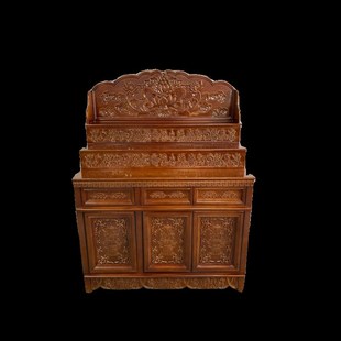 佛台柜观音财神家用供奉柜藏式家具实木堂口柜三层佛龛定制布置