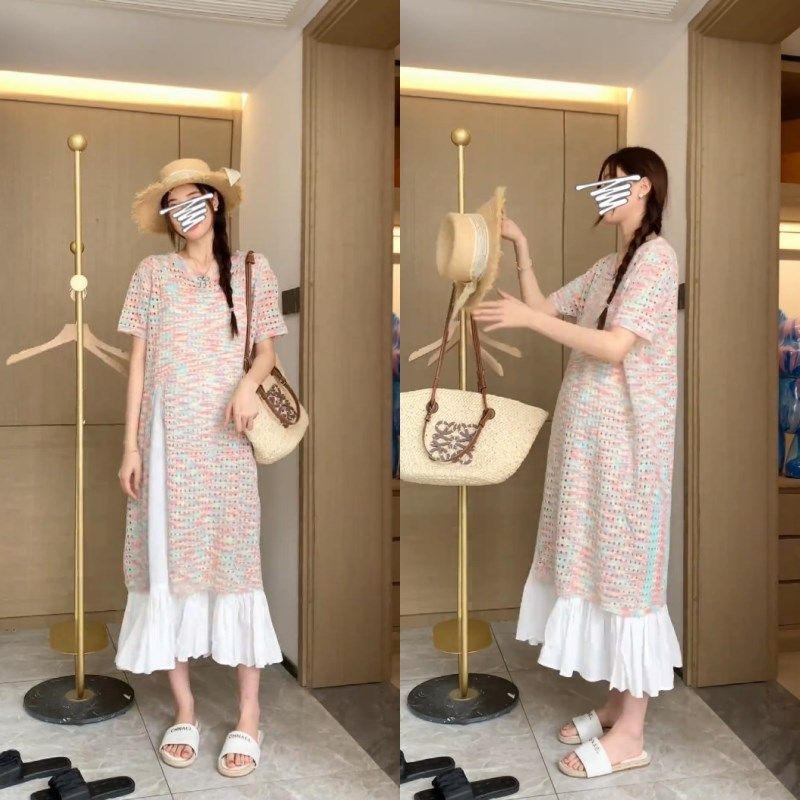 2024夏季孕妇装新款套装短袖圆领彩色针织连衣裙纯色吊带裙两件套,孕妇装/孕产妇用品/营养,套装,淘宝优惠券,粉丝福利购,淘宝优惠卷