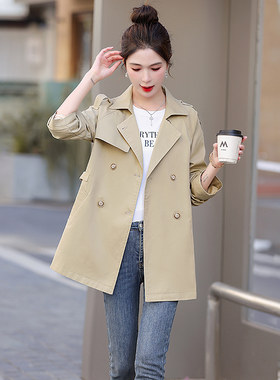 卡其色风衣外套女小个子2024新款春秋女款中款爆款初秋中长款大衣