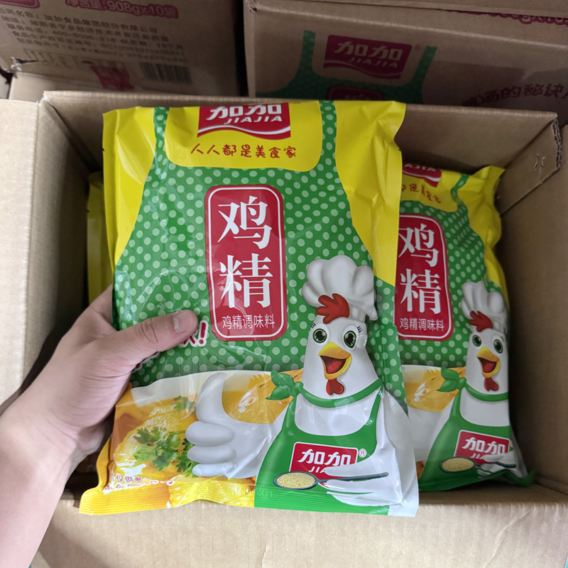 加加鸡精908g大包袋装厨房调味料火锅提鲜炒菜饭增香煲汤整箱批发