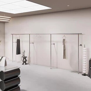 服装店展示架不锈钢上墙壁挂高档网红潮牌店男女装陈列挂衣架货架