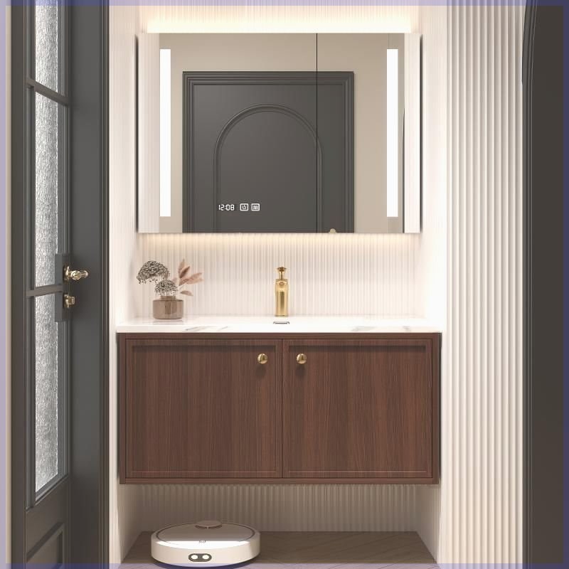 现代新中式橡木79/89/99/109/119CM陶瓷一体盆浴室柜洗手台定制