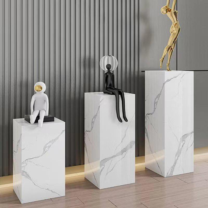 大理石雕塑摆件岩板底座展示台商场石墩客厅电视柜沙发旁落地基座