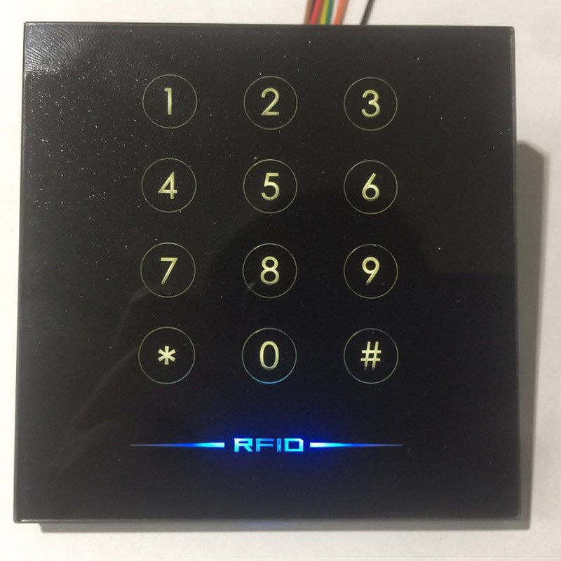 钢化玻璃门禁读卡器 RS485 RS232 WG26 34输出 门禁读头 防水读头