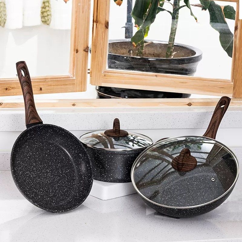 麦饭石无油烟不粘炒锅平底煎锅煎盘双耳炖煲汤单手柄奶锅,厨房/烹饪用具,煎锅/平底锅,淘宝优惠券,粉丝福利购,淘宝优惠卷