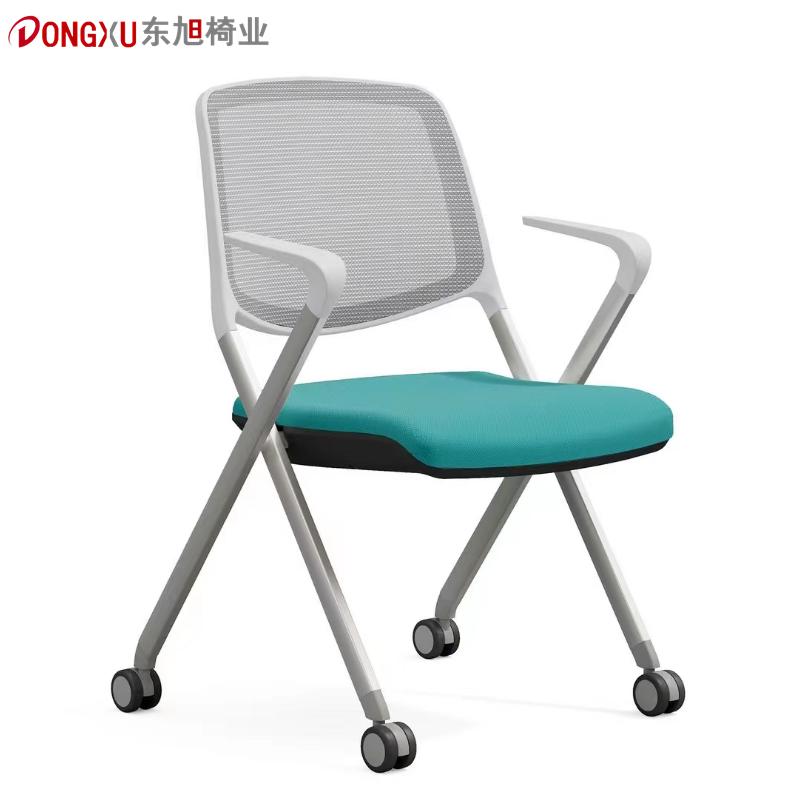 智慧培训椅可折叠桌椅一体椅带写字板职员会议椅透气办公椅接待椅