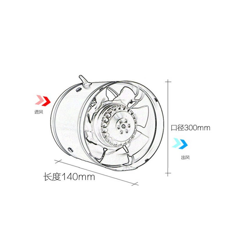 TNN管道风机厨房强力排抽风机轴流排气扇通风换气扇卫生间金属圆