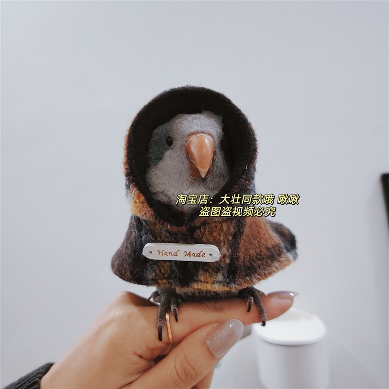 呢子款鹦鹉披风斗篷鸟衣服鹦鹉披风玄凤加厚保暖外出服鹦鹉用品