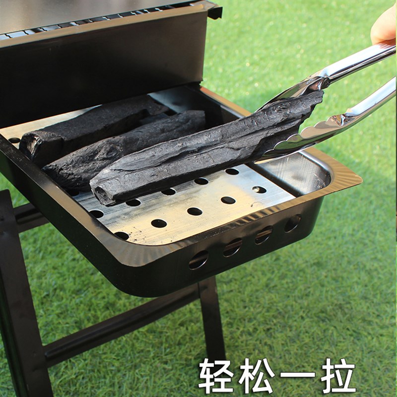 黑金钢折叠烧烤炉升级加大号木炭户外烤串烤箱小型便携家用烤架子