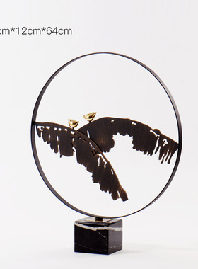 创意新中式金属雕塑艺术饰品酒店大堂大厅售楼处装饰品样板房摆件