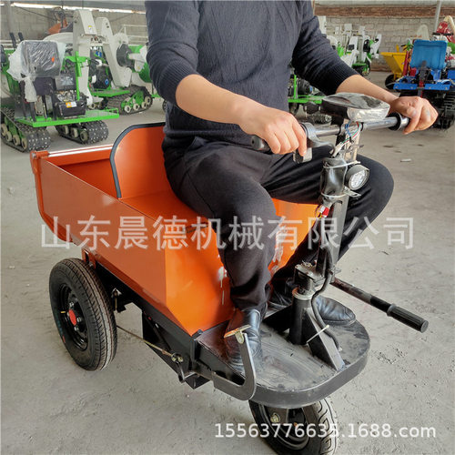 室内运输小型电动灰斗车 建筑工地工程三轮车可进电梯
