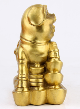 铜元宝猪摆件 铜猪摆件