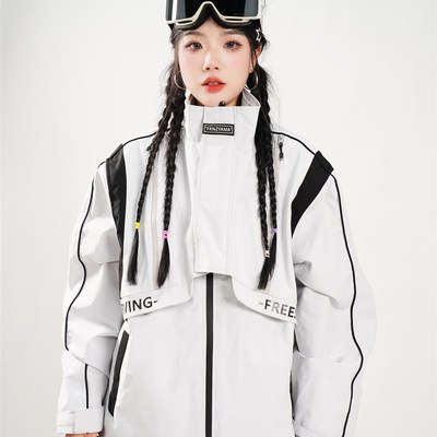 滑雪服男女可拆卸加厚抗皱单板马甲压胶款防风防水透气保暖滑雪衣