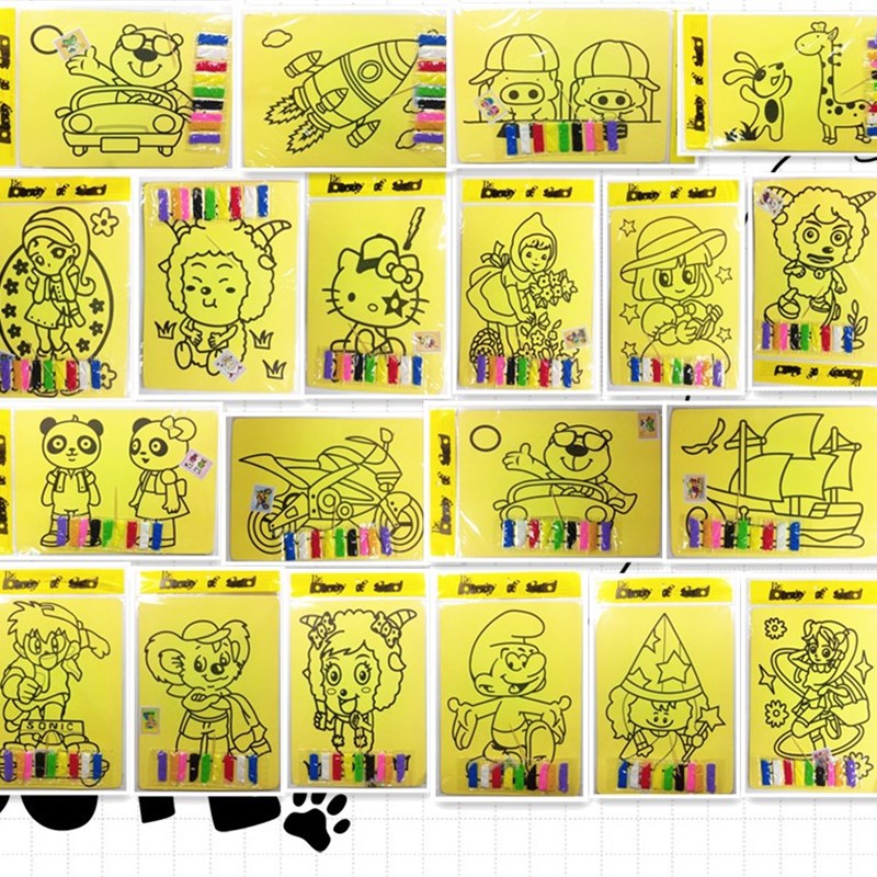 彩底沙画特大号 21乘28CM DIY手工制作儿童套装沙画金粉画