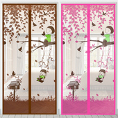 定做植绒静音贴门帘防蚊 磁性软纱门帘卧室隔断纱窗沙门加密