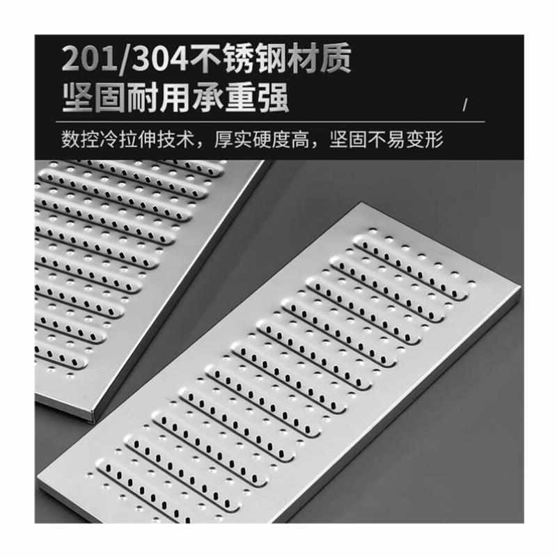 际工地沟盖板304不锈钢厨房排水沟漏缝格栅防滑防臭盖板304/1.5厚