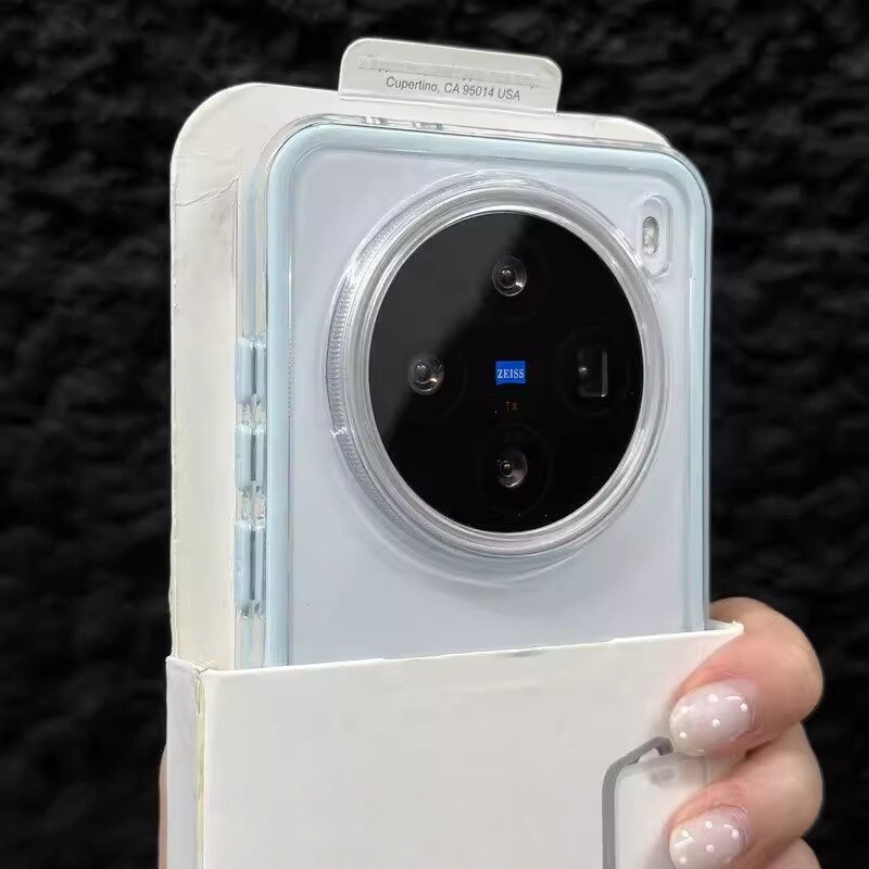 密素适用vivoX300pro手机壳浅蓝透明巨好看X200ultra高级感小众X100S二合一双层x90防撞条边框全包保护X80女