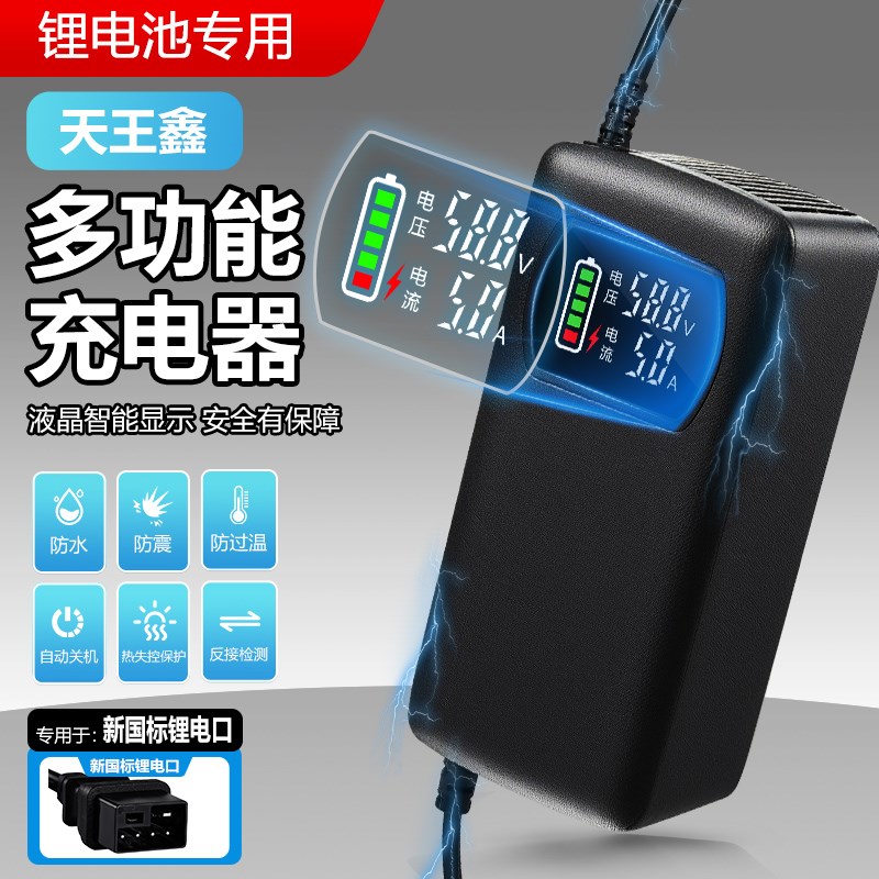 锂电池电动车充电器VV7VA新日国标+插口