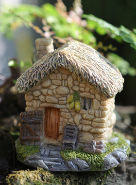 创意微景观田园小房子建筑摆件鱼缸造景花盆景桌面装饰品礼品