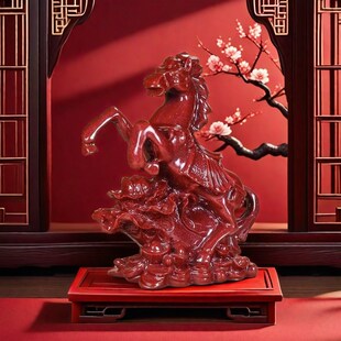饰摆设 朱砂马摆件居金砂马上发财公司家紫客厅装