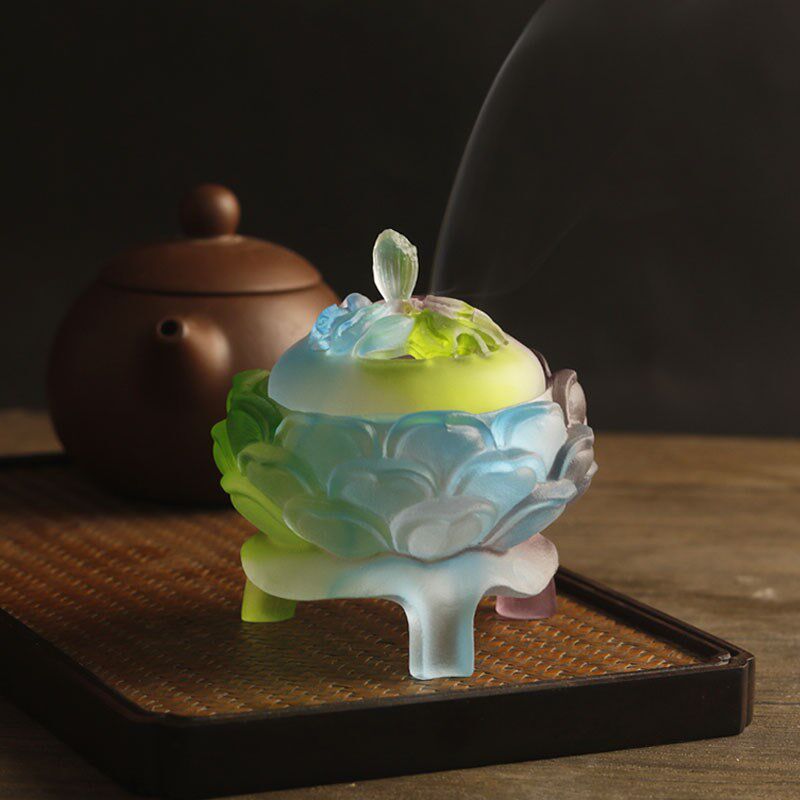 琉璃圣物七宝莲生莲花用品熏盘香线檀香道